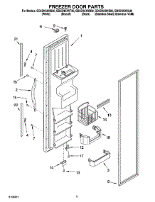 07 - Freezer Door Parts parts for Whirlpool Refrigerator GD5SHAXNT00 from AppliancePartsPros.com