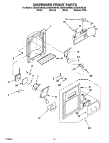 08 - Dispenser Front Parts parts for Whirlpool Refrigerator ED2GHEXNB00 from AppliancePartsPros.com
