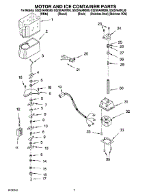 05 - Motor And Ice Container Parts parts for Whirlpool Refrigerator GS2SHAXNQ00 from AppliancePartsPros.com