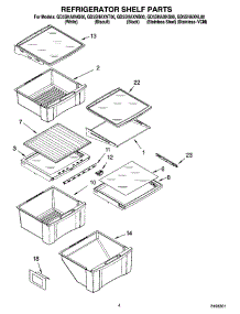 03 - Refrigerator Shelf Parts parts for Whirlpool Refrigerator GD5SHAXNB00 from AppliancePartsPros.com