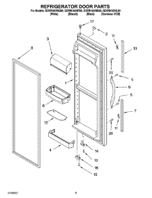 06 - Refrigerator Door Parts parts for Whirlpool Refrigerator GD5RHAXNB00 from AppliancePartsPros.com