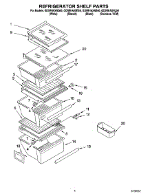 03 - Refrigerator Shelf Parts parts for Whirlpool Refrigerator GD5RHAXNT00 from AppliancePartsPros.com