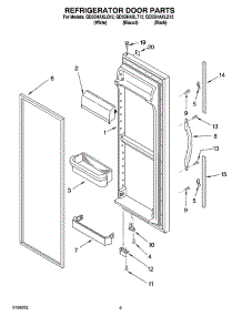 06 - Refrigerator Door Parts parts for Whirlpool Refrigerator GD5SHAXLQ12 from AppliancePartsPros.com