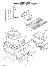 03 - Shelf Parts parts for Whirlpool Refrigerator GT1SHTXMB01 from AppliancePartsPros.com