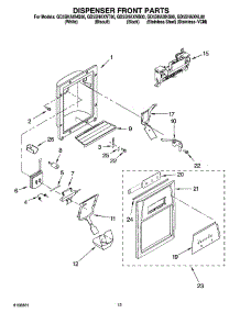 08 - Dispenser Front Parts parts for Whirlpool Refrigerator GD5SHAXNS00 from AppliancePartsPros.com