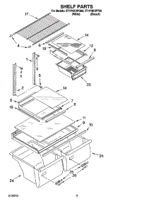 05 - Shelf Parts, Optional Parts parts for Whirlpool Refrigerator ET1PHKXPQ00 from AppliancePartsPros.com