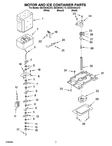 05 - Motor And Ice Container Parts parts for Whirlpool Refrigerator GD5SHAXLT12 from AppliancePartsPros.com