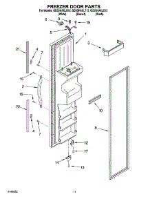07 - Freezer Door Parts parts for Whirlpool Refrigerator GD5SHAXLT12 from AppliancePartsPros.com