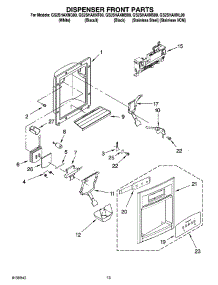 08 - Dispenser Front Parts parts for Whirlpool Refrigerator GS2SHAXNL00 from AppliancePartsPros.com