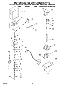 05 - Motor And Ice Container Parts parts for Whirlpool Refrigerator GS6SHEXNS00 from AppliancePartsPros.com