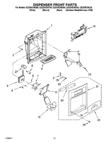 08 - Dispenser Front Parts parts for Whirlpool Refrigerator GS2SHEXNL00 from AppliancePartsPros.com
