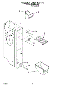 03 - Freezer Liner Parts parts for Whirlpool Refrigerator 3XES0FHGKS03 from AppliancePartsPros.com