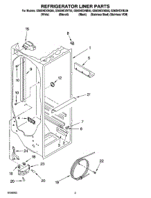 02 - Refrigerator Liner Parts parts for Whirlpool Refrigerator GS6SHEXNL00 from AppliancePartsPros.com