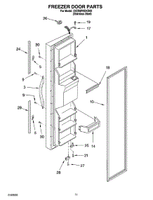06 - Freezer Door Parts parts for Whirlpool Refrigerator 3XES0FHGKS03 from AppliancePartsPros.com