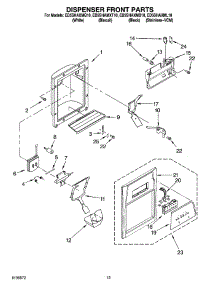 08 - Dispenser Front Parts parts for Whirlpool Refrigerator ED5SHAXMB10 from AppliancePartsPros.com