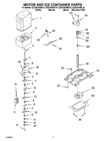 05 - Motor And Ice Container Parts parts for Whirlpool Refrigerator ED5SHAXML10 from AppliancePartsPros.com