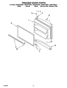 07 - Freezer Door Parts parts for Whirlpool Refrigerator GR2SHTXMS01 from AppliancePartsPros.com