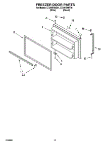 07 - Freezer Door Parts parts for Whirlpool Refrigerator ET2AHTXMT01 from AppliancePartsPros.com