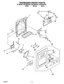 08 - Dispenser Front Parts parts for Whirlpool Refrigerator ED5FHGXKQ05 from AppliancePartsPros.com