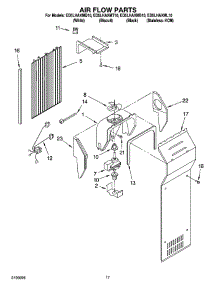 10 - Air Flow Parts parts for Whirlpool Refrigerator ED5LHAXMQ10 from AppliancePartsPros.com