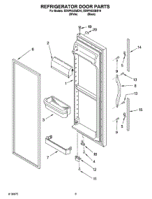 06 - Refrigerator Door Parts parts for Whirlpool Refrigerator ED5PHAXMQ10 from AppliancePartsPros.com