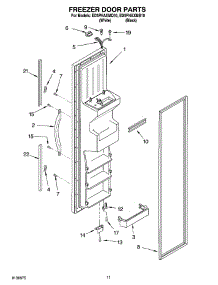 07 - Freezer Door Parts parts for Whirlpool Refrigerator ED5PHAXMQ10 from AppliancePartsPros.com
