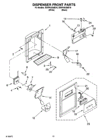 08 - Dispenser Front Parts parts for Whirlpool Refrigerator ED5PHAXMQ10 from AppliancePartsPros.com