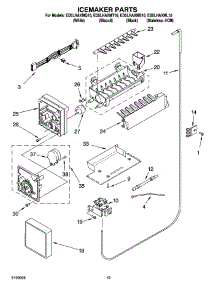 12 - Icemaker Parts - Parts Not Illustrated parts for Whirlpool Refrigerator ED5LHAXML10 from AppliancePartsPros.com