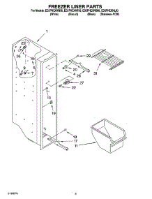 04 - Freezer Liner Parts parts for Whirlpool Refrigerator ED2PHEXNL00 from AppliancePartsPros.com