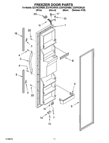 07 - Freezer Door Parts parts for Whirlpool Refrigerator ED2PHEXNL00 from AppliancePartsPros.com