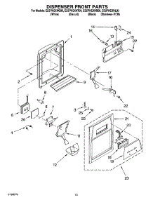 08 - Dispenser Front Parts parts for Whirlpool Refrigerator ED2PHEXNQ00 from AppliancePartsPros.com