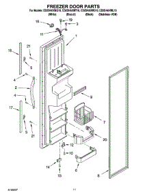 07 - Freezer Door Parts parts for Whirlpool Refrigerator ED2SHAXMT10 from AppliancePartsPros.com