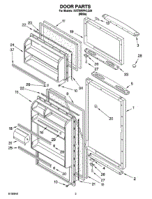 02 - Door Parts parts for Whirlpool Refrigerator 5VET6WPKLQ01 from AppliancePartsPros.com