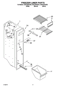 04 - Freezer Liner Parts parts for Whirlpool Refrigerator ED5FHGXKT05 from AppliancePartsPros.com
