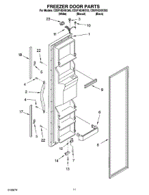 07 - Freezer Door Parts parts for Whirlpool Refrigerator ED5FHGXKT05 from AppliancePartsPros.com