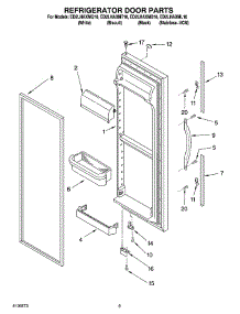 06 - Refrigerator Door Parts parts for Whirlpool Refrigerator ED2LHAXMB10 from AppliancePartsPros.com