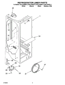02 - Refrigerator Liner Parts parts for Whirlpool Refrigerator ED5LHAXMB10 from AppliancePartsPros.com