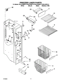 04 - Freezer Liner Parts parts for Whirlpool Refrigerator ED5LHAXMB10 from AppliancePartsPros.com