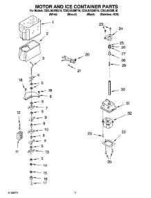 05 - Motor And Ice Container Parts parts for Whirlpool Refrigerator ED2LHAXML10 from AppliancePartsPros.com