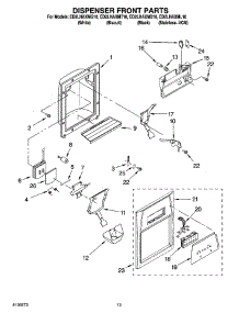 08 - Dispenser Front Parts parts for Whirlpool Refrigerator ED2LHAXML10 from AppliancePartsPros.com