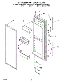 06 - Refrigerator Door Parts parts for Whirlpool Refrigerator ED2VHGXMB10 from AppliancePartsPros.com