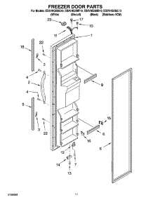 07 - Freezer Door Parts parts for Whirlpool Refrigerator ED2VHGXMB10 from AppliancePartsPros.com