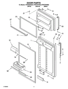 02 - Door Parts parts for Whirlpool Refrigerator ET8FTEXKB03 from AppliancePartsPros.com