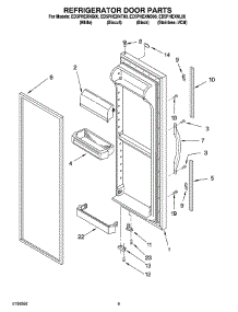 06 - Refrigerator Door Parts parts for Whirlpool Refrigerator ED5PHEXNB00 from AppliancePartsPros.com