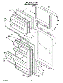 02 - Door Parts parts for Whirlpool Refrigerator 5VET8WPKLQ01 from AppliancePartsPros.com