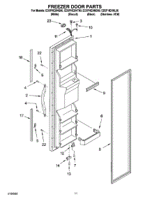 07 - Freezer Door Parts parts for Whirlpool Refrigerator ED5PHEXNL00 from AppliancePartsPros.com