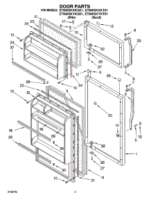 02 - Door Parts parts for Whirlpool Refrigerator ET6WSKXKQ01 from AppliancePartsPros.com