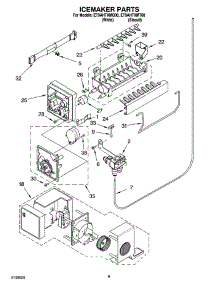 05 - Icemaker Parts parts for Whirlpool Refrigerator ET9AHTXMQ00 from AppliancePartsPros.com