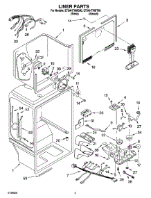 03 - Liner Parts parts for Whirlpool Refrigerator ET9AHTXMT00 from AppliancePartsPros.com