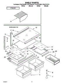 05 - Shelf Parts, Optional Parts parts for Whirlpool Refrigerator ET6JTKYKT01 from AppliancePartsPros.com